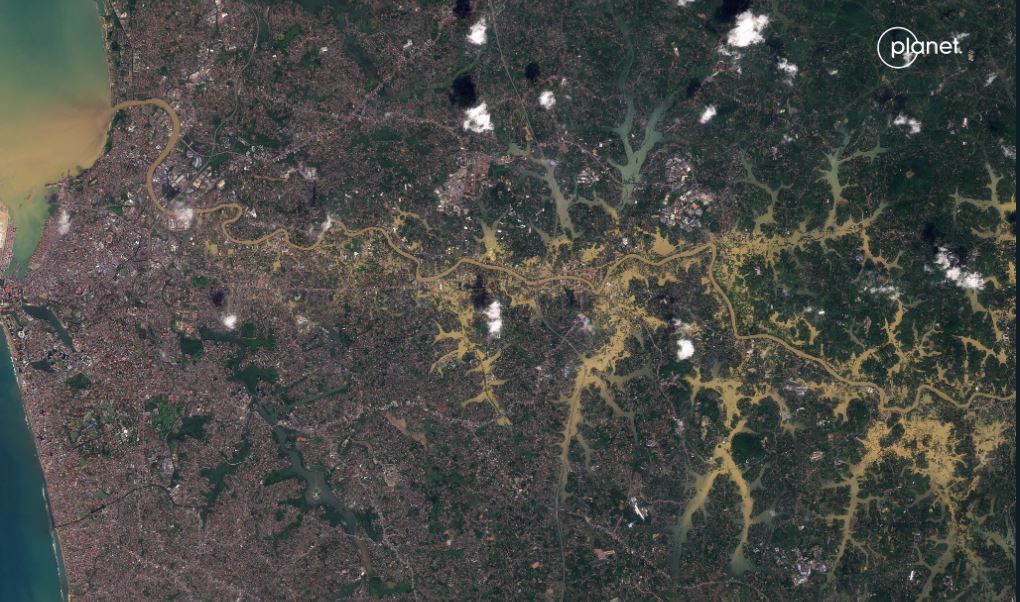 Destruction caused by the flooding of River Kelani in Colombo and Kaduwela, Sri Lanka, due to Cyclone Ditwah