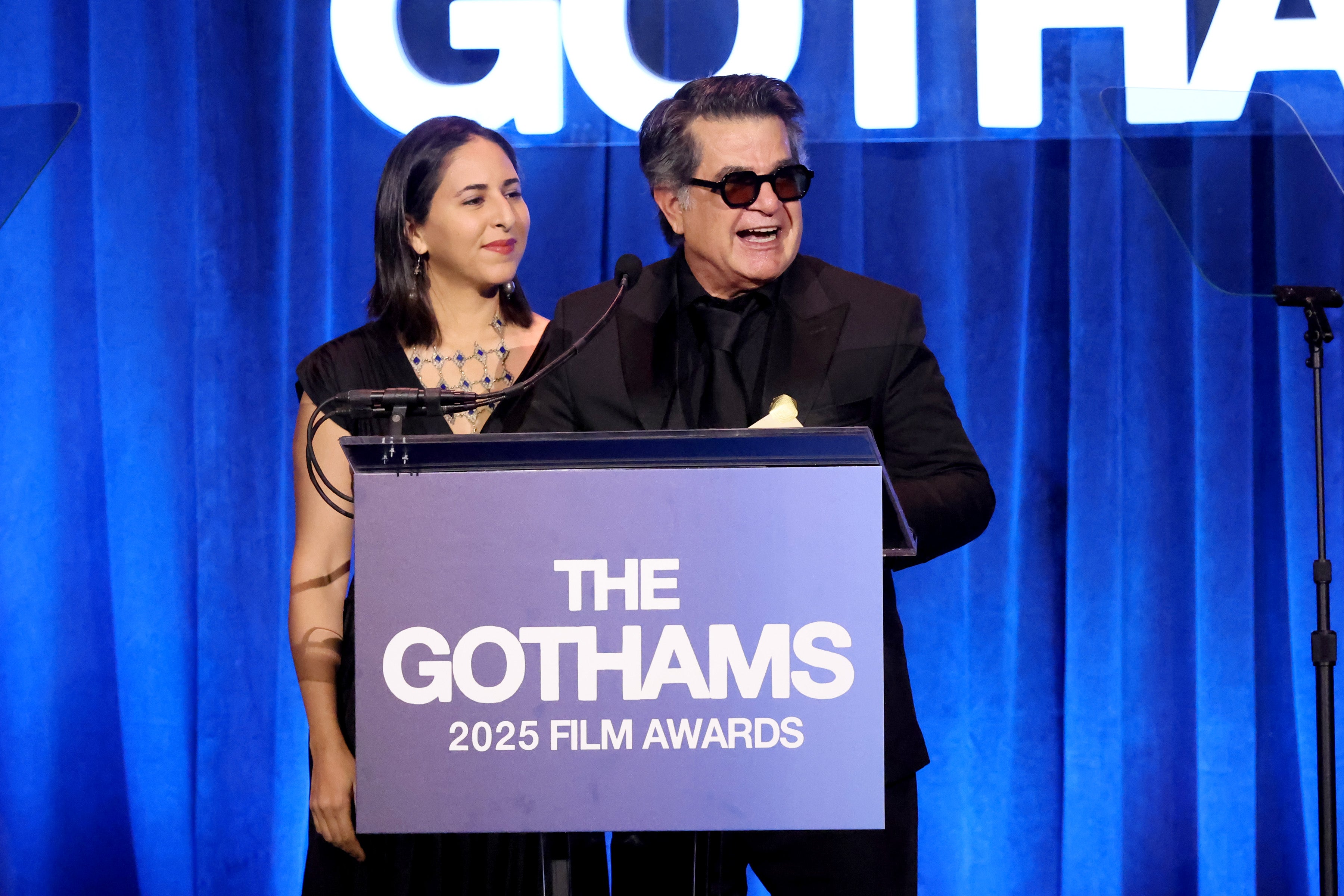 Panahi accepted the Gotham awards in New York for best screenplay and best director for his newest film ‘It Was Just an Accident’ on Tuesday