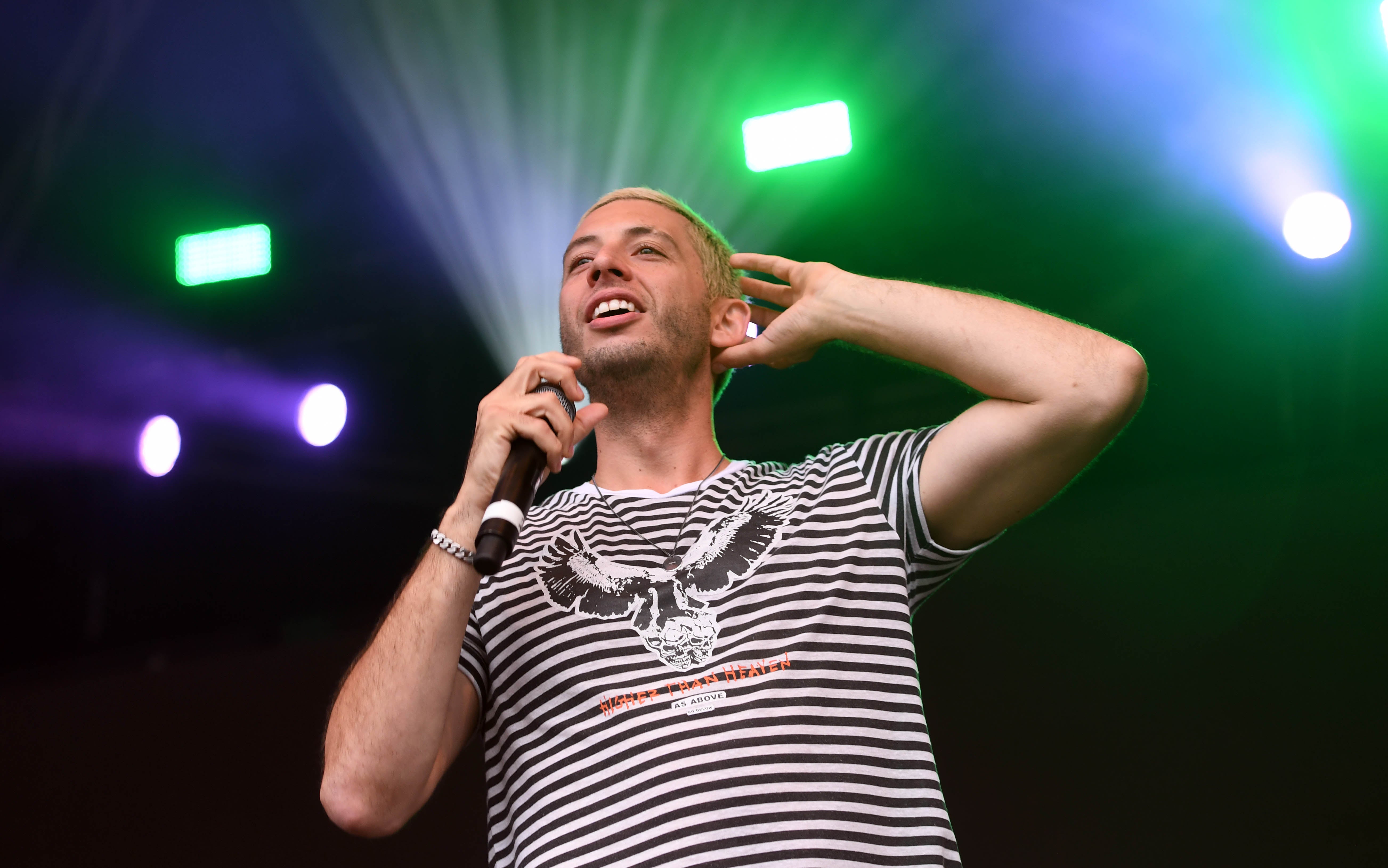 Rapper Example suffered an awkward blunder with a fan during a recent gig