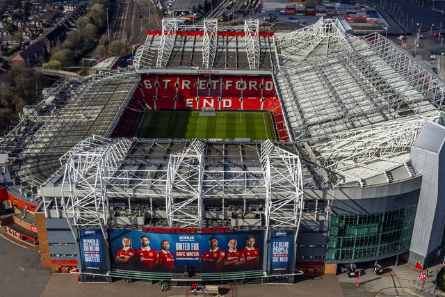 Manchester United’s Old Trafford is among stadiums facing a jump in tax payments (Peter Byrne/PA)