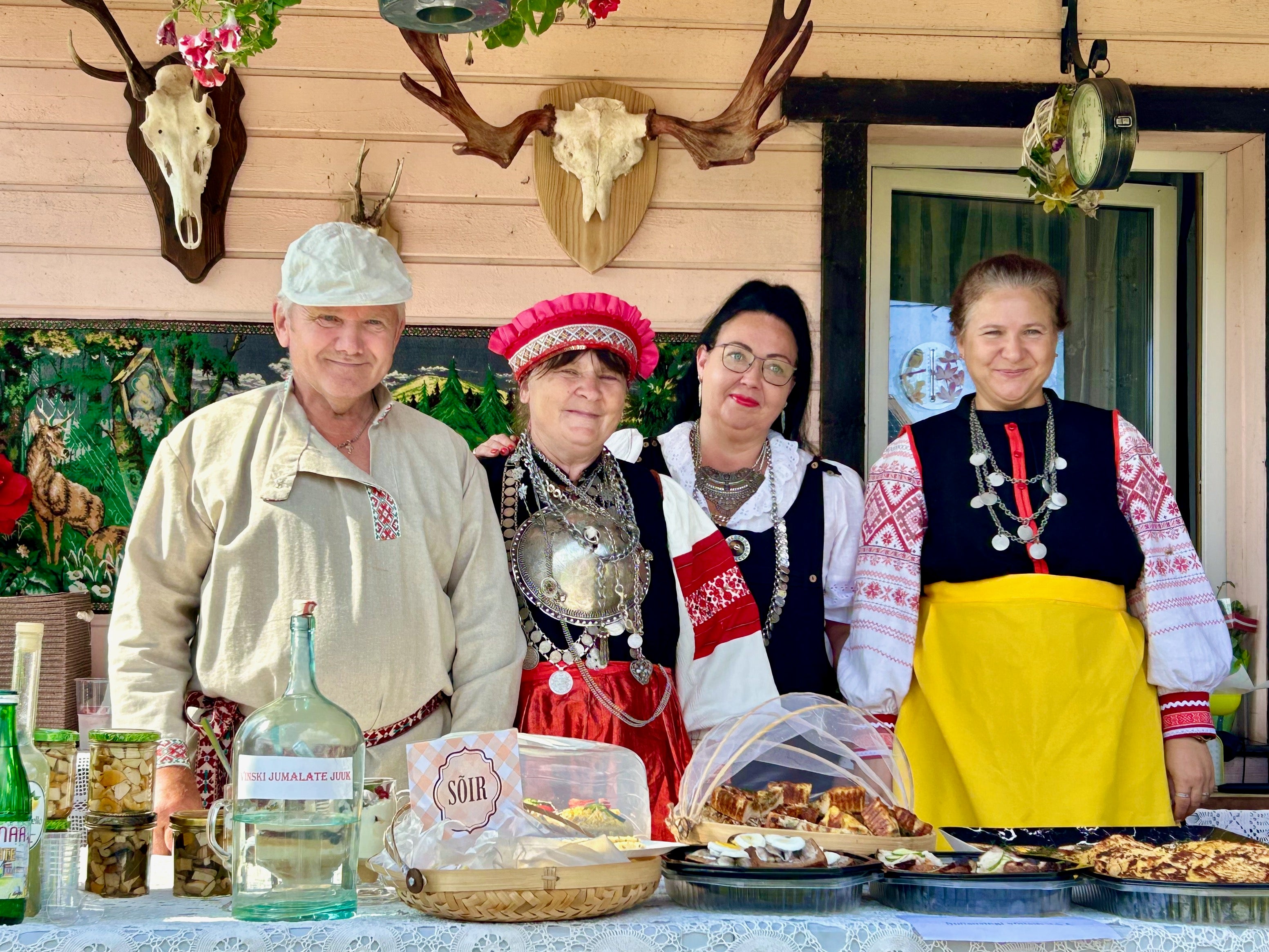 Locals wearing traditional Seto dress and ornate locally-made silver jewellery