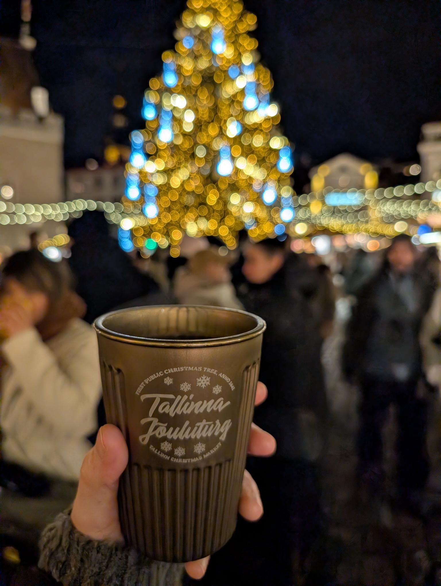 Enjoying a mulled wine at the Christmas market