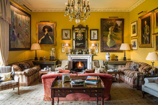 <p>The grand drawing room at The Bath Priory</p>