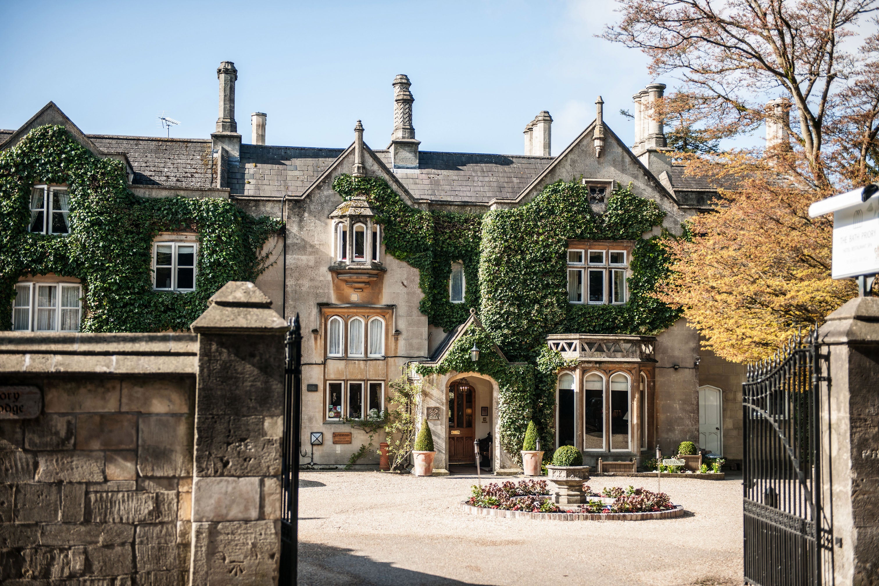 The Bath Priory is an wisteria-clad former stately home