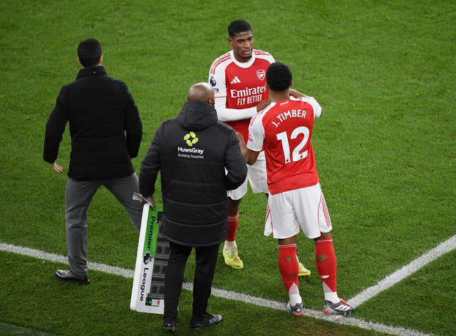 <p>Cristhian Mosquera was forced off against Brentford</p>