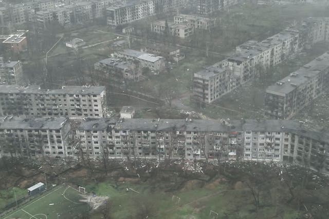 <p>This image made from a December 2025 video provided by the Ukrainian Defense Forces shows the heavily-bombed city of Myrnohrad in eastern Ukraine's Donetsk region</p>
