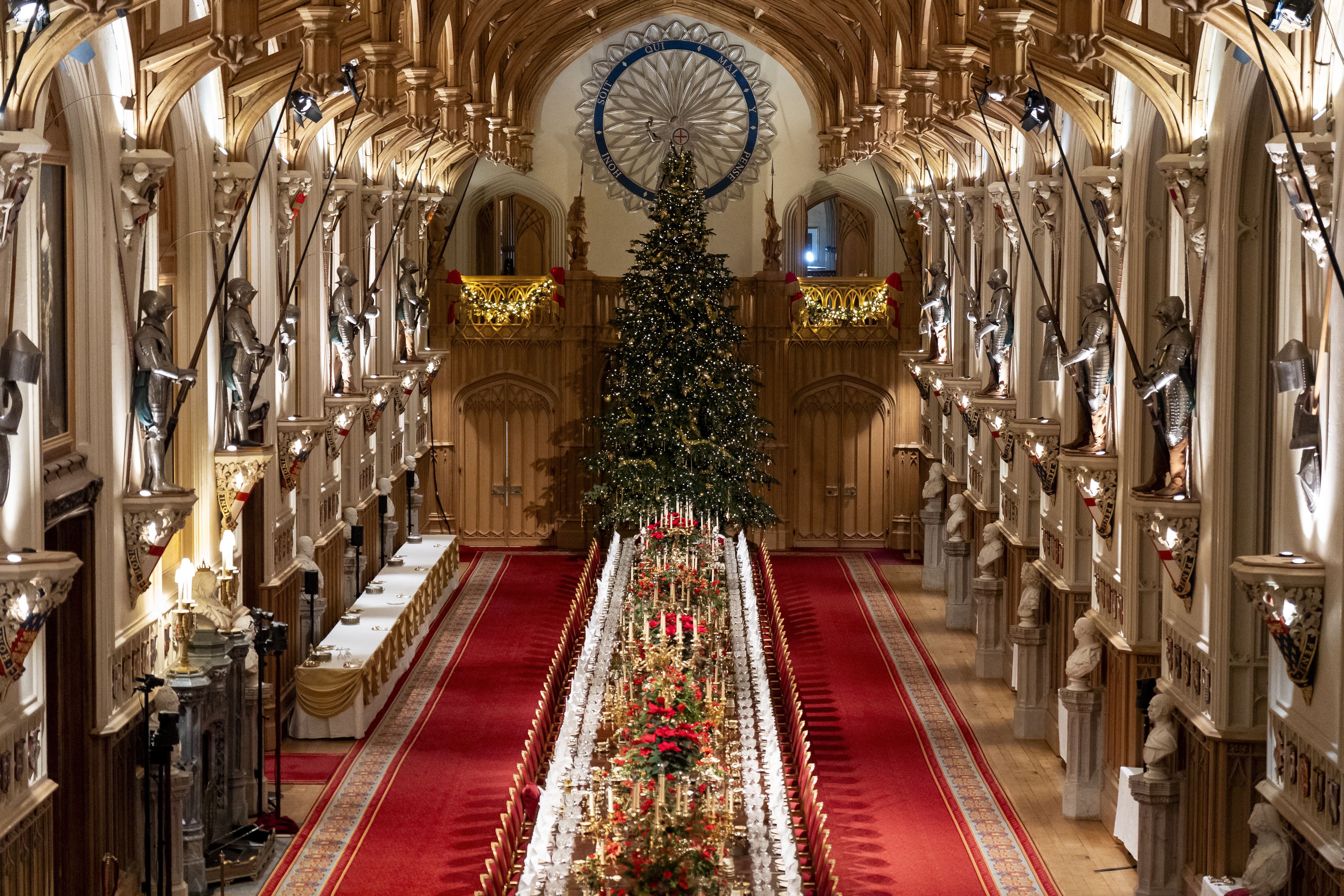 St George’s Chamber ahead of the state banquet for the German President Frank-Walter Steinmeier and his wife Elke Budenbender, at Windsor Castle, Berkshire (Aaron Chown/PA)