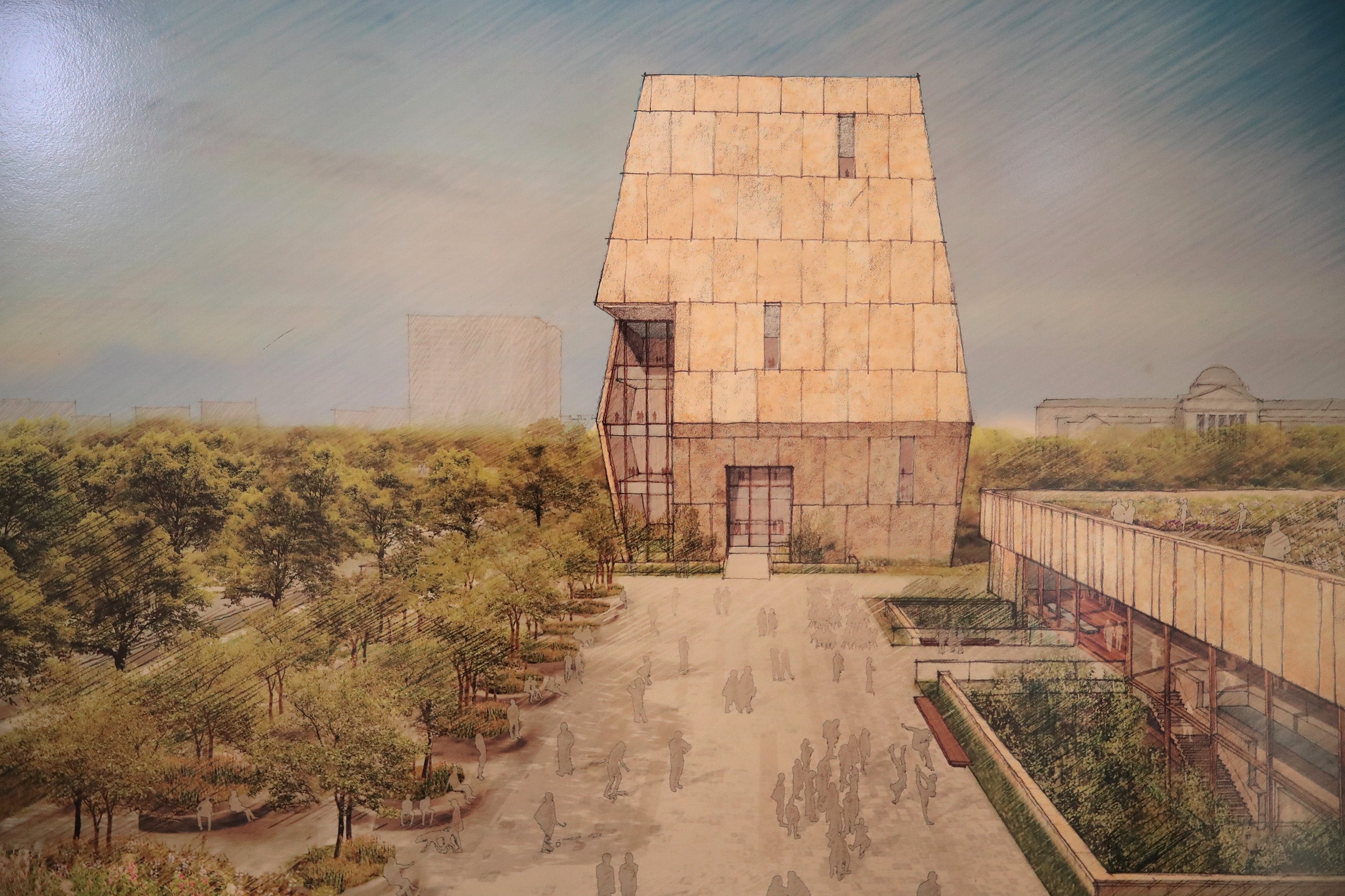 A rendering of the Obama Presidential Center that was displayed in 2017