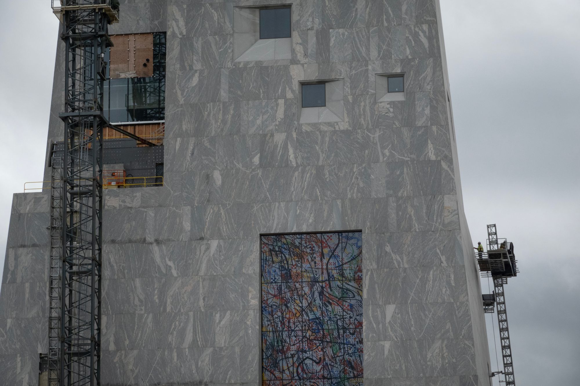 The massive monolithic structure will house a museum, library and education center