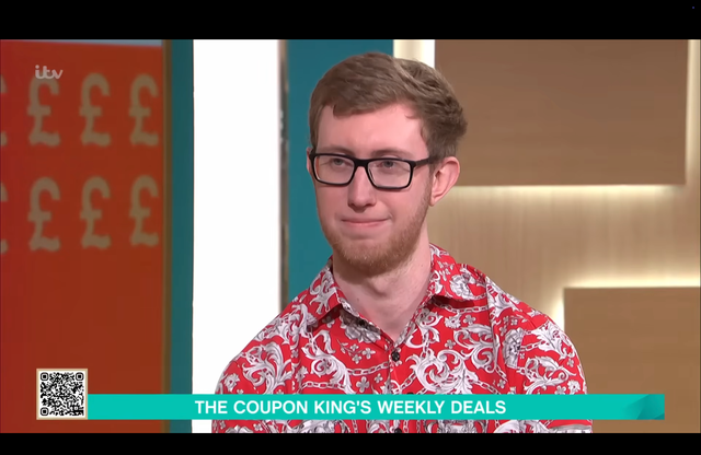 <p>Jordon 'Coupon King' Cox on 'This Morning'</p>