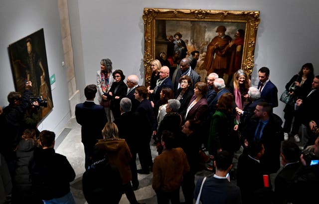 <p>France's Culture Minister Rachida Dati attends the Bonnat-Helleu museum ahead of its grand reopening </p>