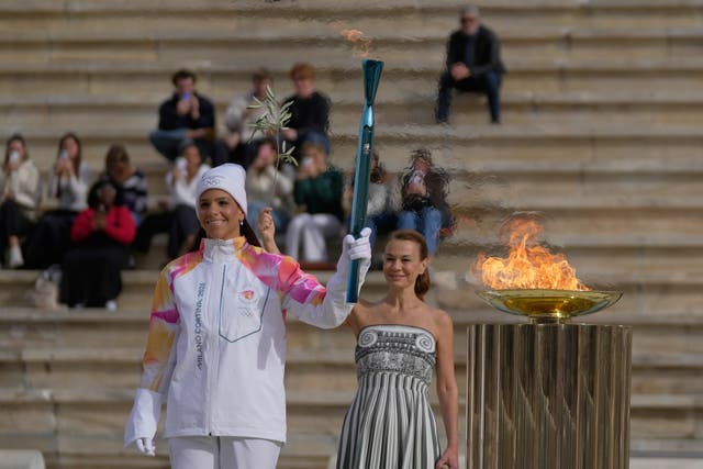 Greece Olympics Milan Cortina Flame