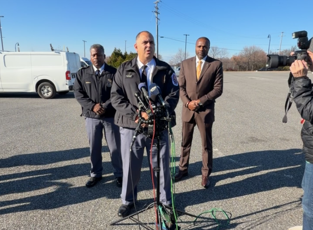 <p>Prince George's County Police Department Chief George Nader during Wednesday's press conference</p>