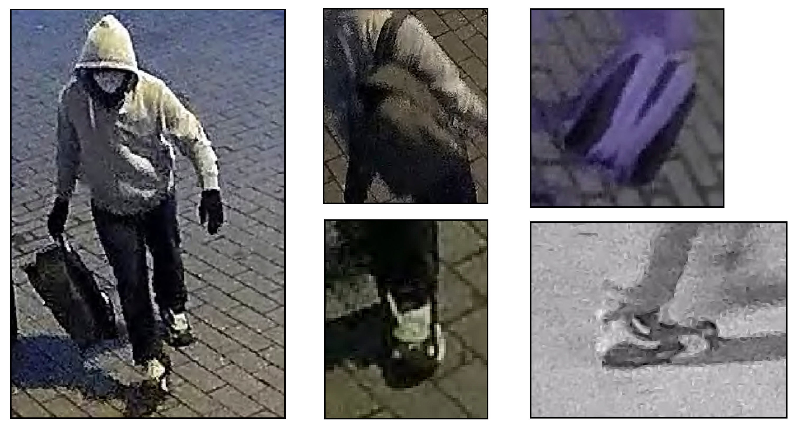 <p>FILE - Images from an FBI poster seeking a suspect who allegedly placed pipe bombs in Washington on Jan. 6, 2021.  (FBI via AP, File)</p>