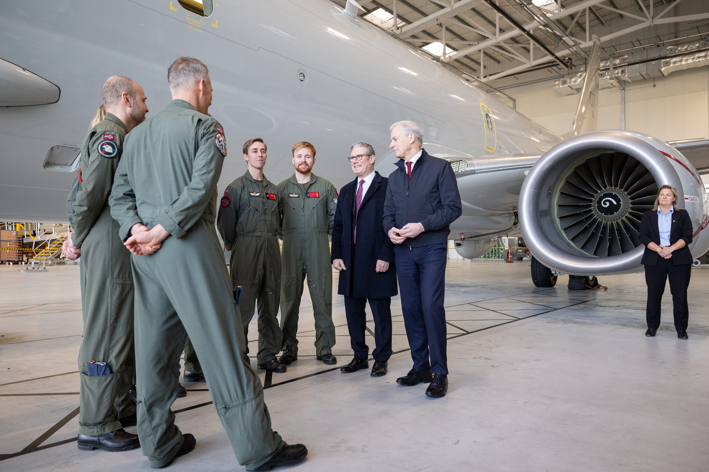 The two prime ministers met personnel based at RAF Lossiemouth (Paul Campbell/PA)