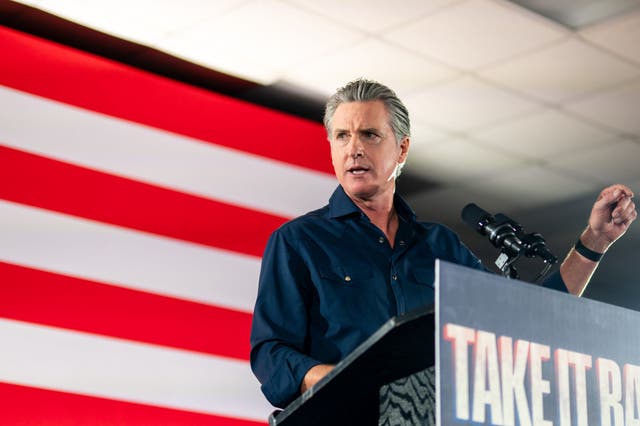 <p>The governor rounded off a year of mocking the president by posting a short video that showed pages and pages of redactions in the files in the late convicted sex offender’s case, cut with footage of Trump speaking with Epstein in the early 90s.</p>