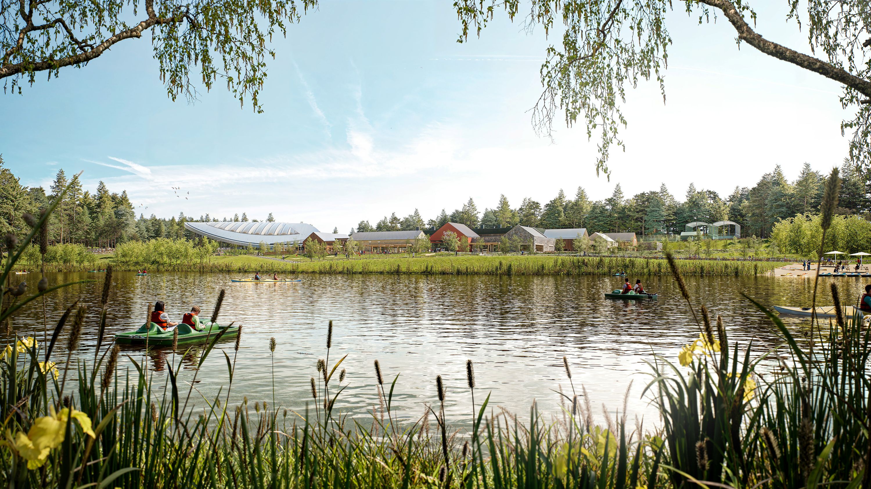 An artists' impression of the Watersports Loch at the new Scotland Center Parcs