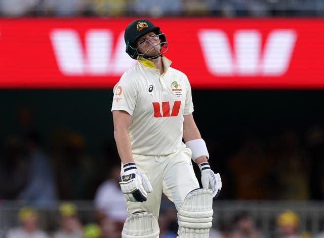 <p>Steve Smith was dismissed by a brilliant catch from Will Jacks (Robbie Stephenson/PA)</p>