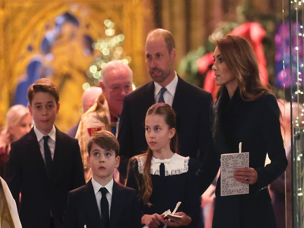 George, Charlotte and Louis get into the festive spirit at Kate's carol  service | The Independent