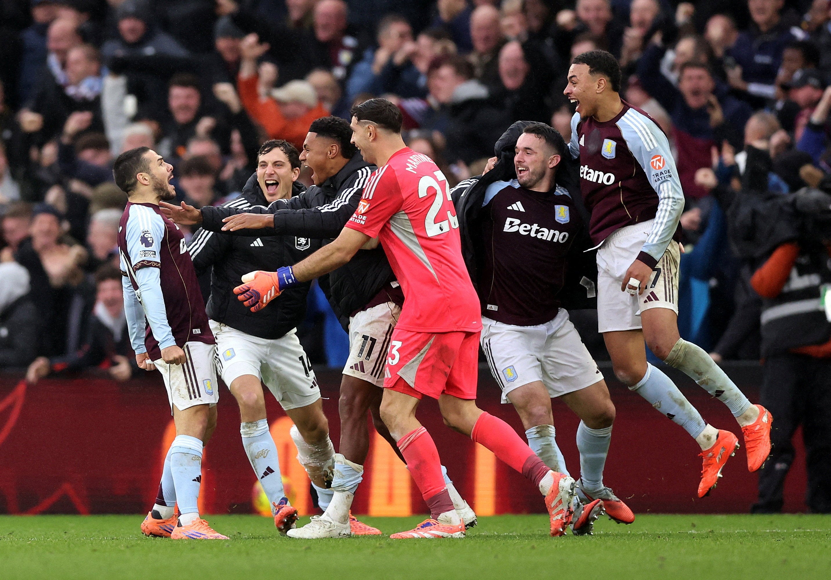 <p>Aston Villa snatched the most dramatic of wins with Emi Buendia’s scrambled 95th-minute effort</p>
