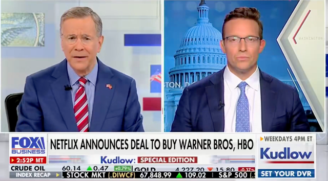 <p>Benny Johnson appeared on Fox Business to discuss Netflix's deal to acquire Warner Bros.</p>