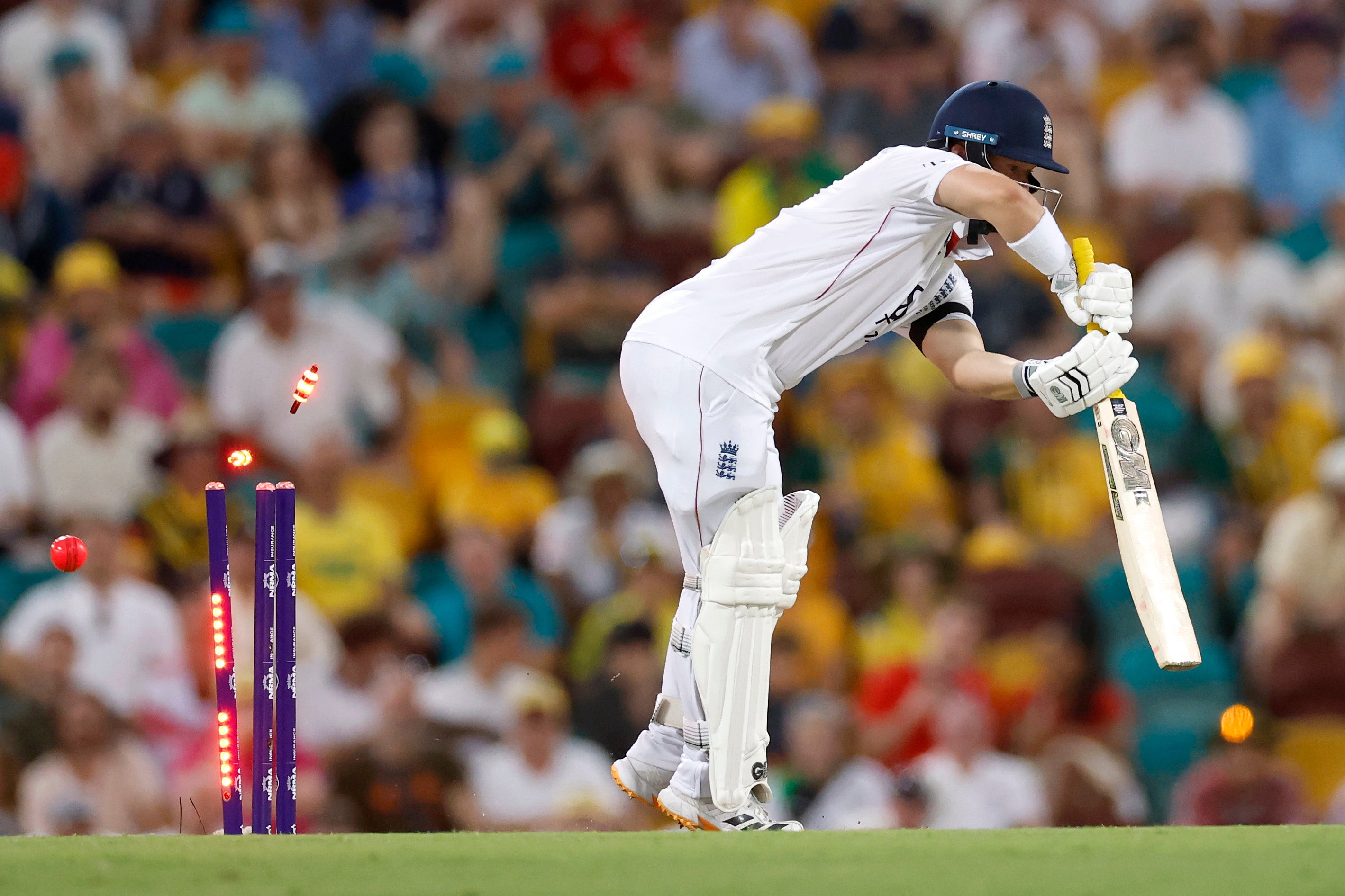 Ben Duckett was bowled by a ball that kept low