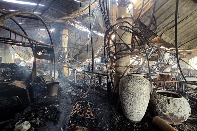 <p>The charred interior of a nightclub, which caught fire early Sunday</p>