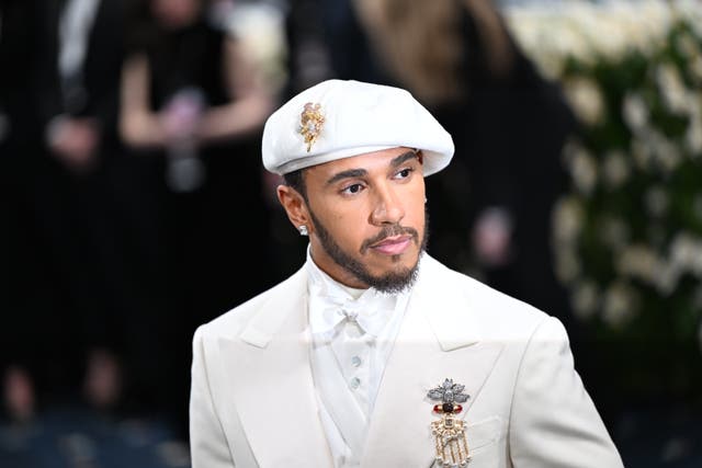 <p>Lewis Hamilton attending the Metropolitan Museum of Art Costume Institute Benefit Gala 2025 in New York, USA</p>