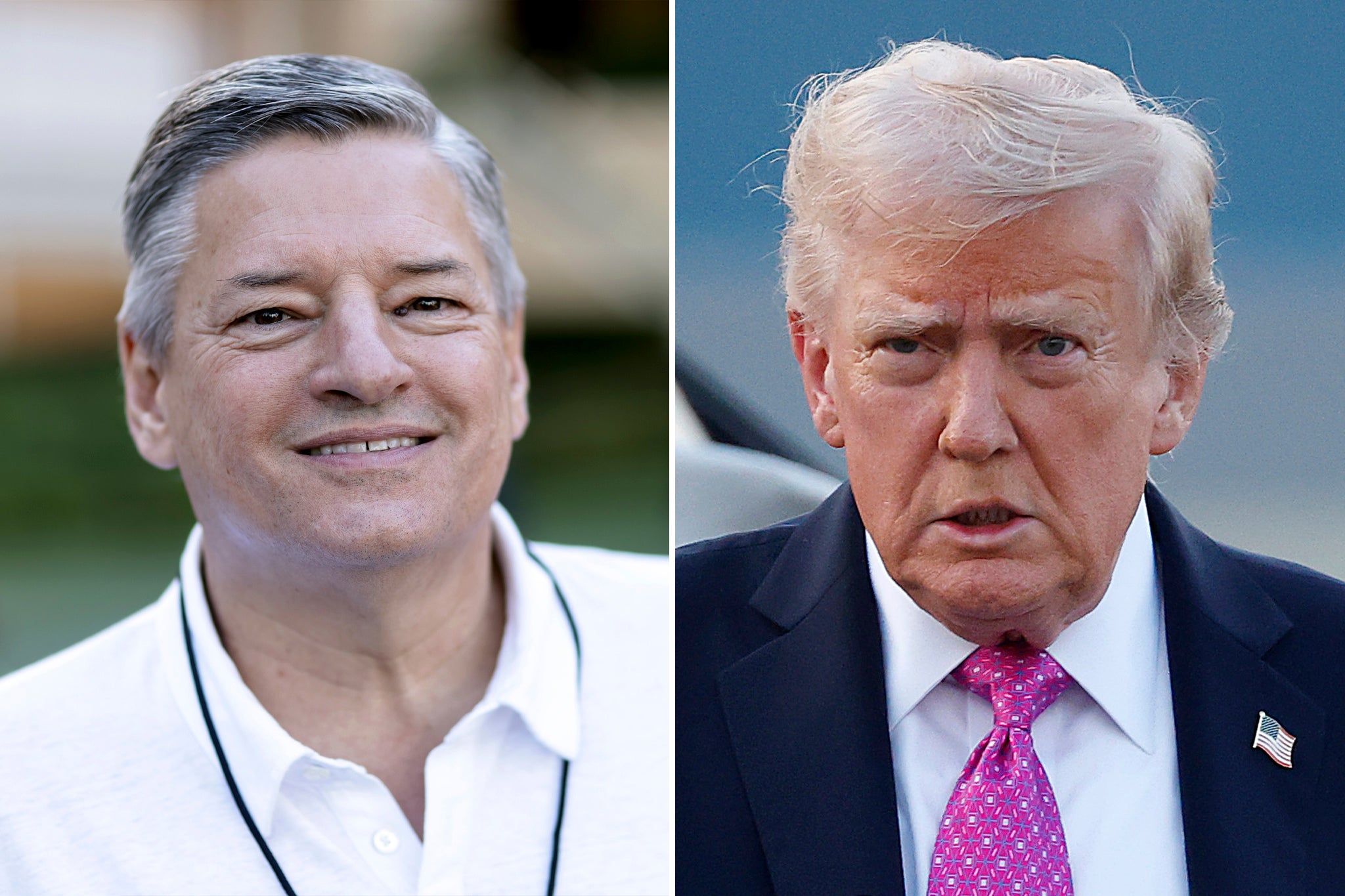 Netflix co-CEO Ted Sarandos privately met with Donald Trump last month to discuss his company’s pending merger with Warner Bros.