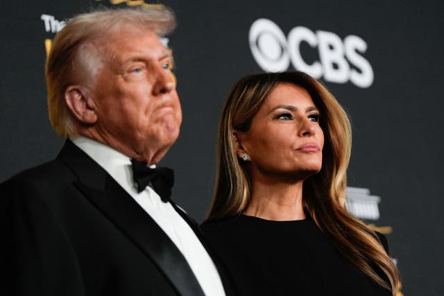 <p>President Donald Trump and first lady Melania Trump walk the red carpet before the 48th Kennedy Center Honors</p>