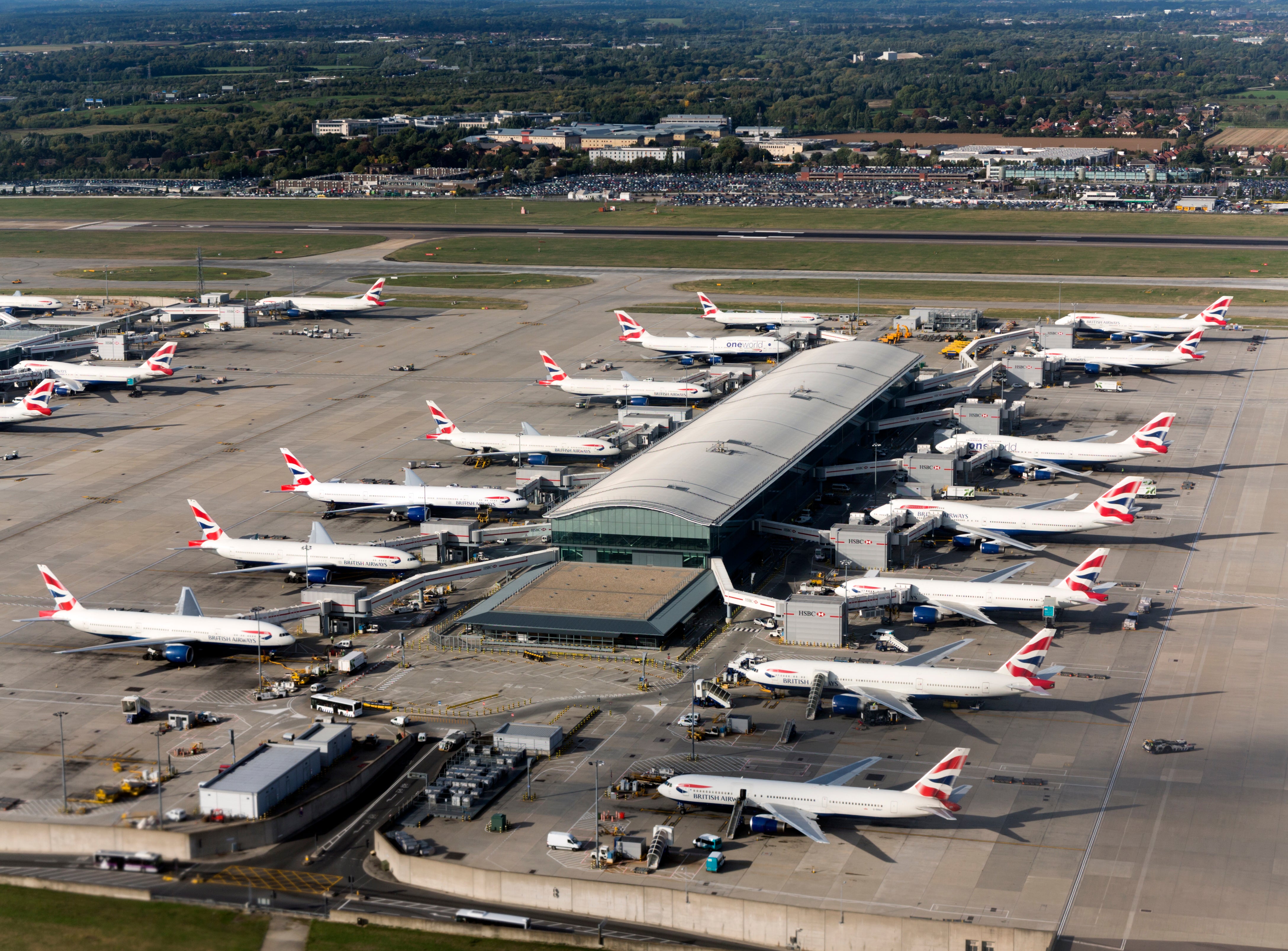 British Airways planes at London Heathrow's Terminal 5