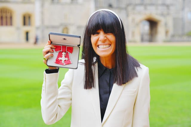 Claudia Winkleman after being made a Member of the Order of the British Empire by the King (Ben Birchall/PA)