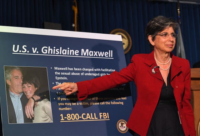 <p>Acting US Attorney for the Southern District of New York, Audrey Strauss, announces charges against Ghislaine Maxwell during a July 2, 2020, press conference in New York City</p>