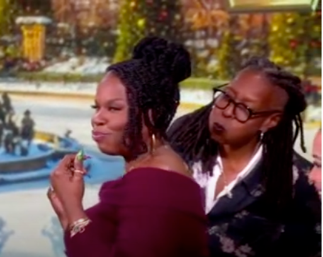 <p>Whoopi Goldberg blew on Leslie Jones to cool her down during Tuesday's episode of 'The View'</p>