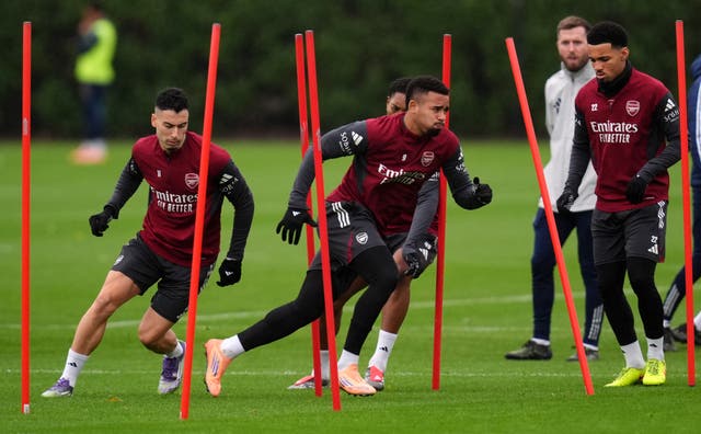 <p>Gabriel Jesus could play for Arsenal on Wednesday (John Walton/PA)</p>