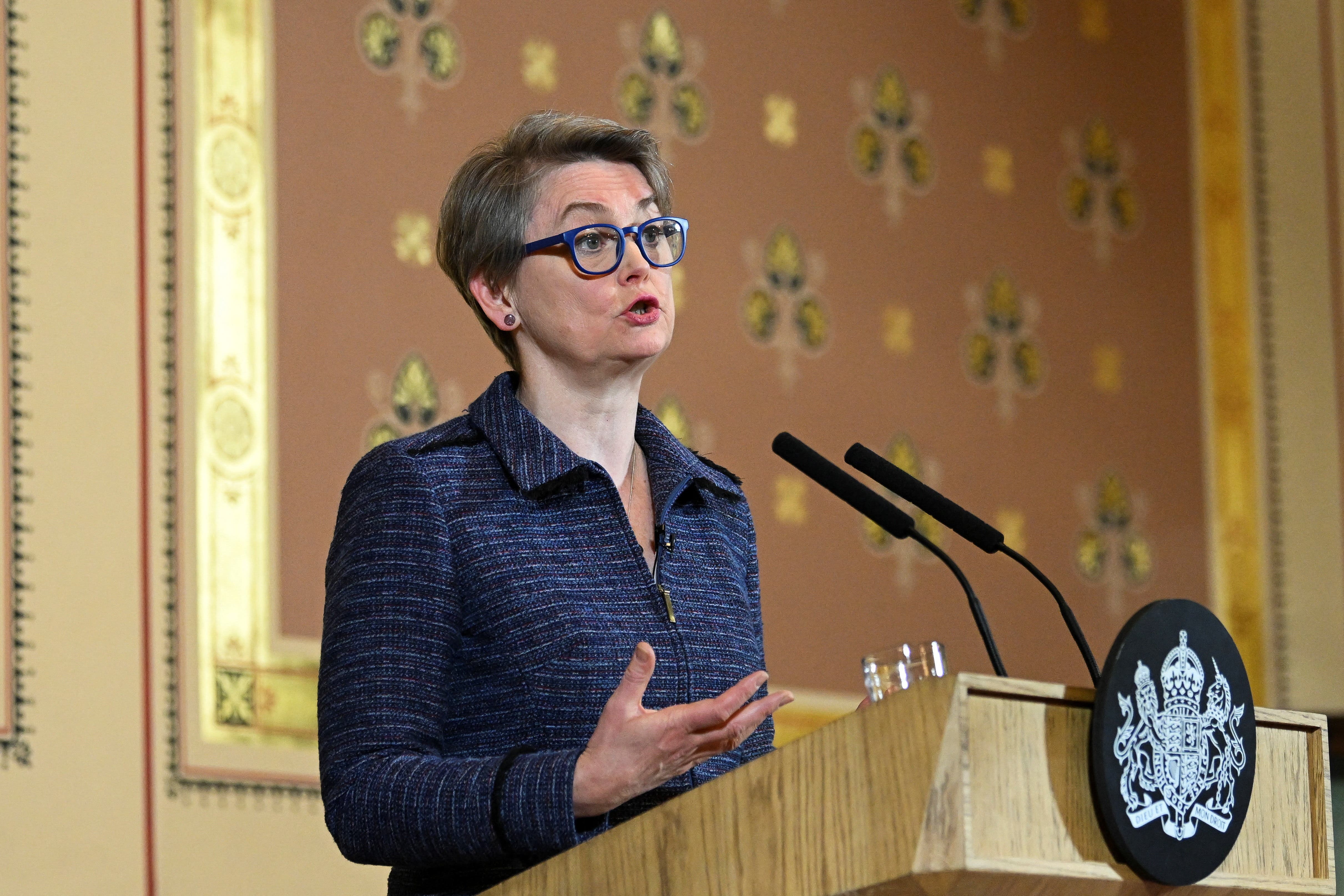 Yvette Cooper issued sanctions against Russian and Chinese-based firms