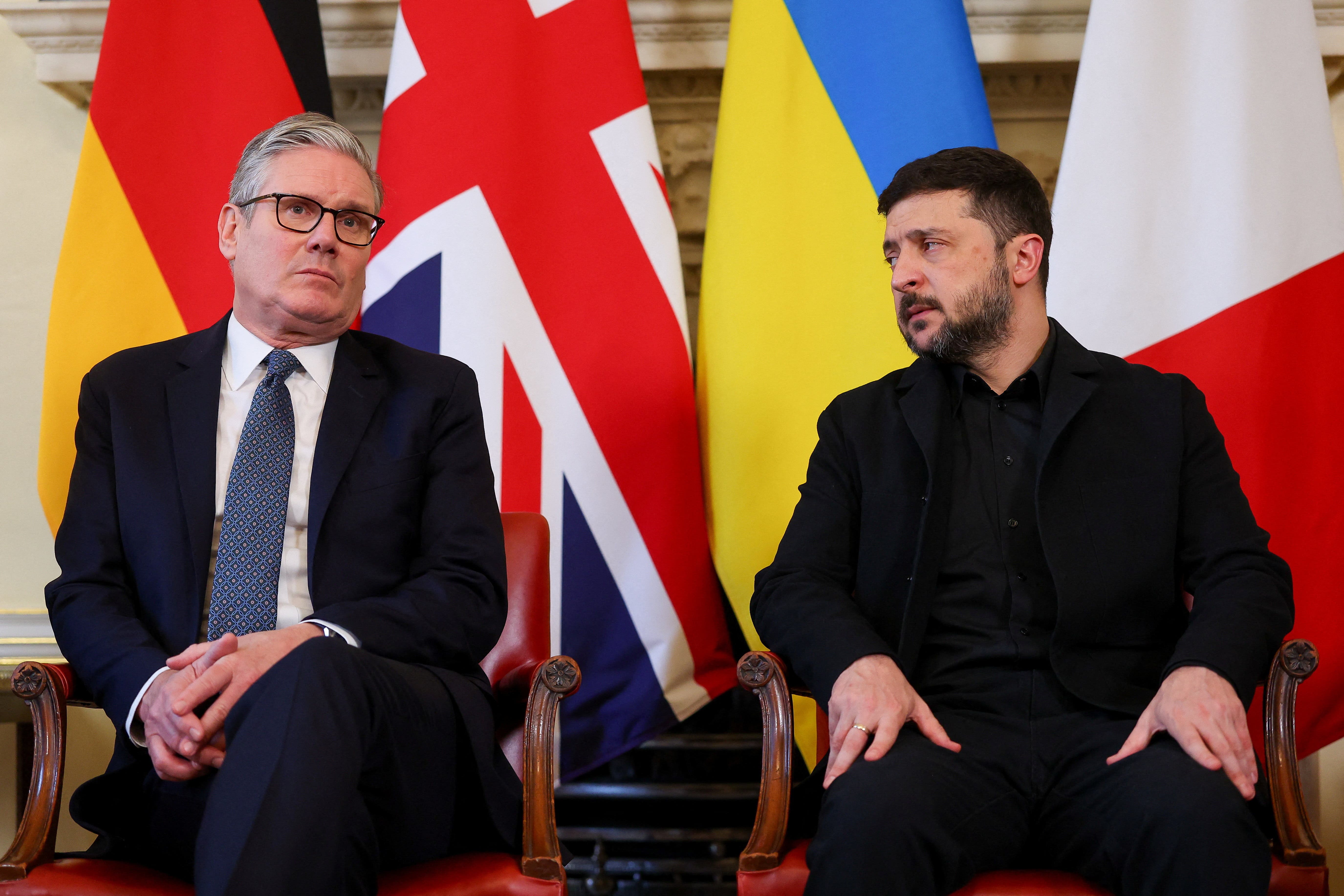 Prime Minister Sir Keir Starmer (left) and Ukrainian President Volodymyr Zelensky during a meeting in Downing Street (Toby Melville/PA)