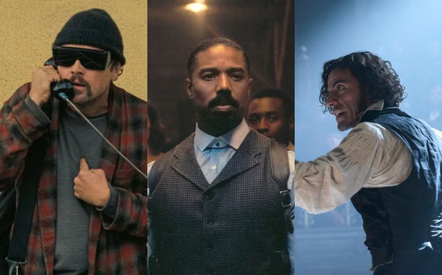 <p>Leonardo DiCaprio in One Battle after Another (L), Michael B Jordan in Sinners (M) and Oscar Issac in Frankenstein (R)</p>