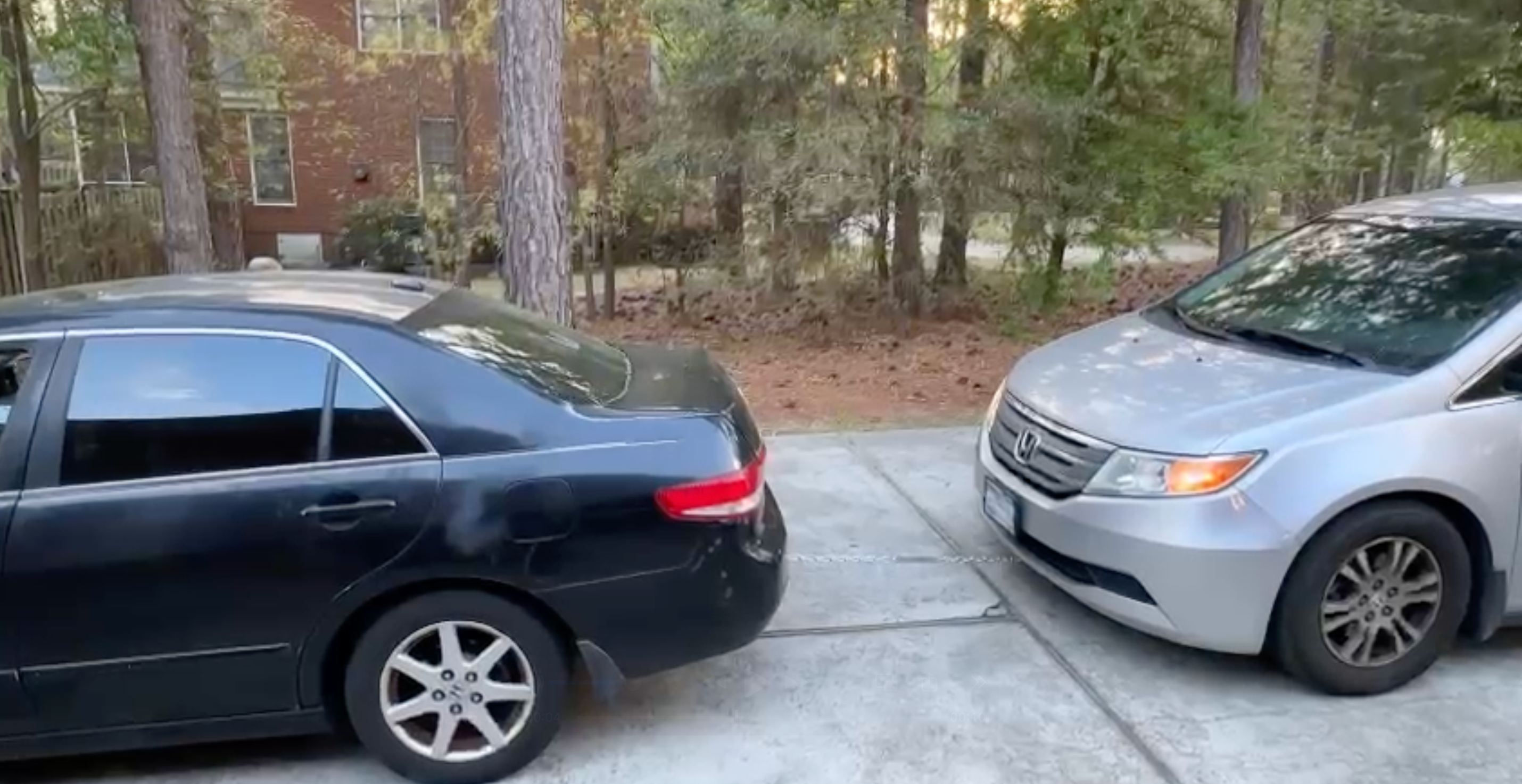 Metal plates stuck together with cooking oil adhesive strong enough to tow car