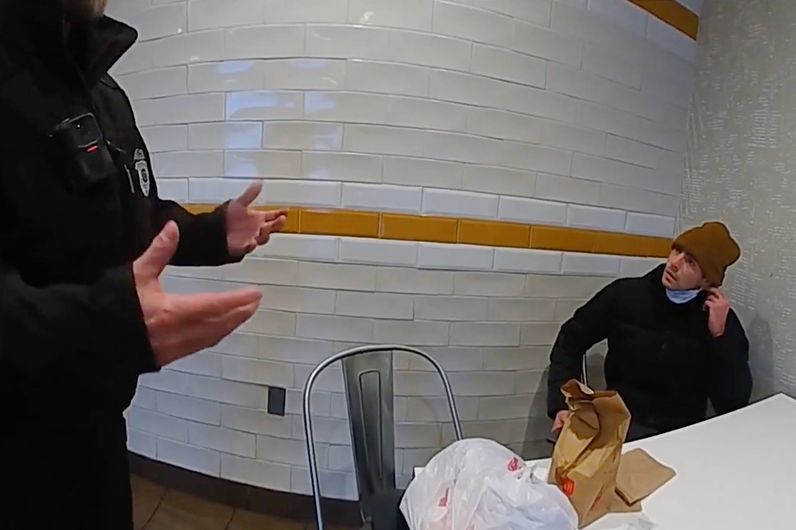 This image taken from video released by Pennsylvania State Police shows Luigi Mangione, a suspect in the fatal shooting of UnitedHealthcare CEO Brian Thompson, at a McDonald's in Altoona, Pennsylvania, on Dec. 9, 2024
