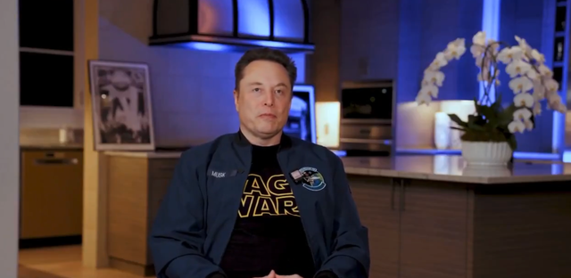 <p>Elon Musk during his interview with Katie Miller</p>