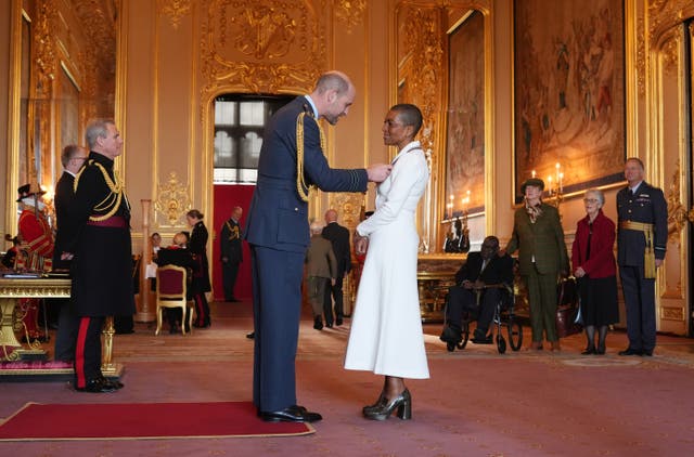<p>Adjoa Andoh is made a Member of the Order of the British Empire by the Prince of Wales at Windsor Castle</p>