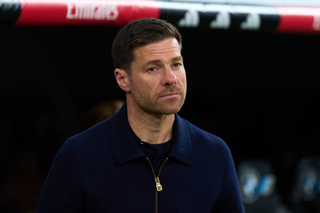 <p>Xabi Alonso, head coach of Real Madrid, looks on at the Bernabeu</p>