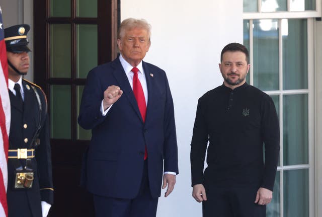 <p>Trump meets with Zelensky at the White House back in February</p>