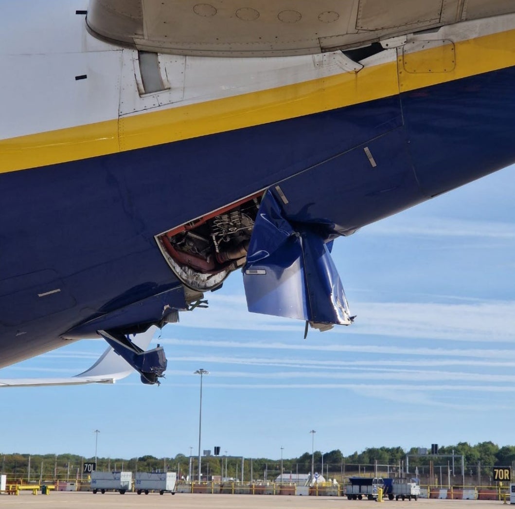 The rear of the plane was damaged in the crash