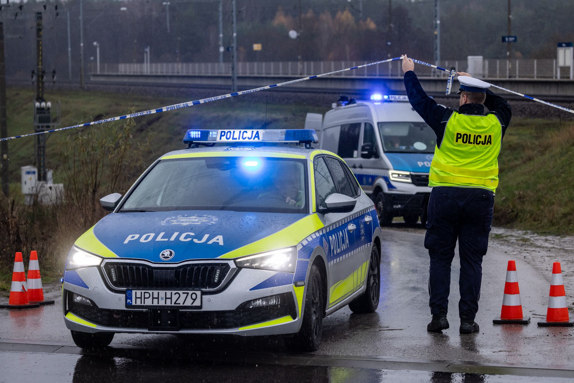 <p>Polish police said fans were taken to hospital after an attack on the motorway</p>