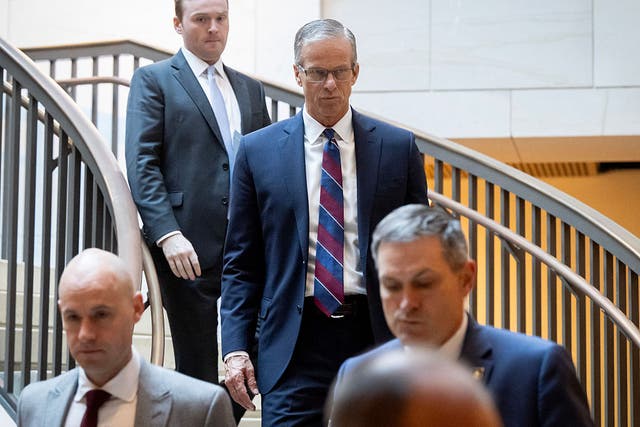 <p>Sen. John Thune watched several members of his caucus cross party lines to vote for a Democratic proposal to extend Obamacare subsidies on Thursday</p>