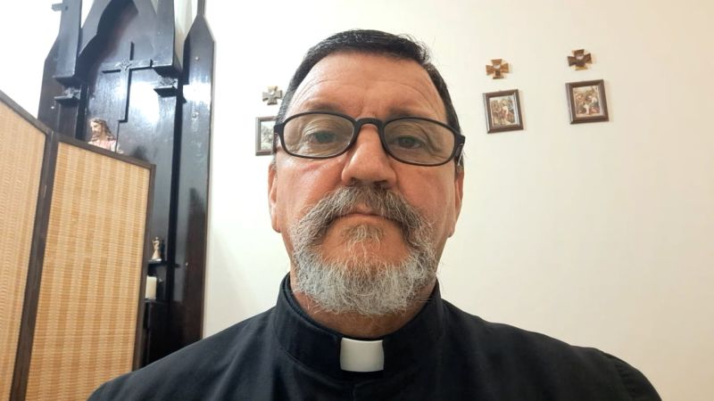 Father Carlos Ferrero arrived in Gaza in the middle of the war last year