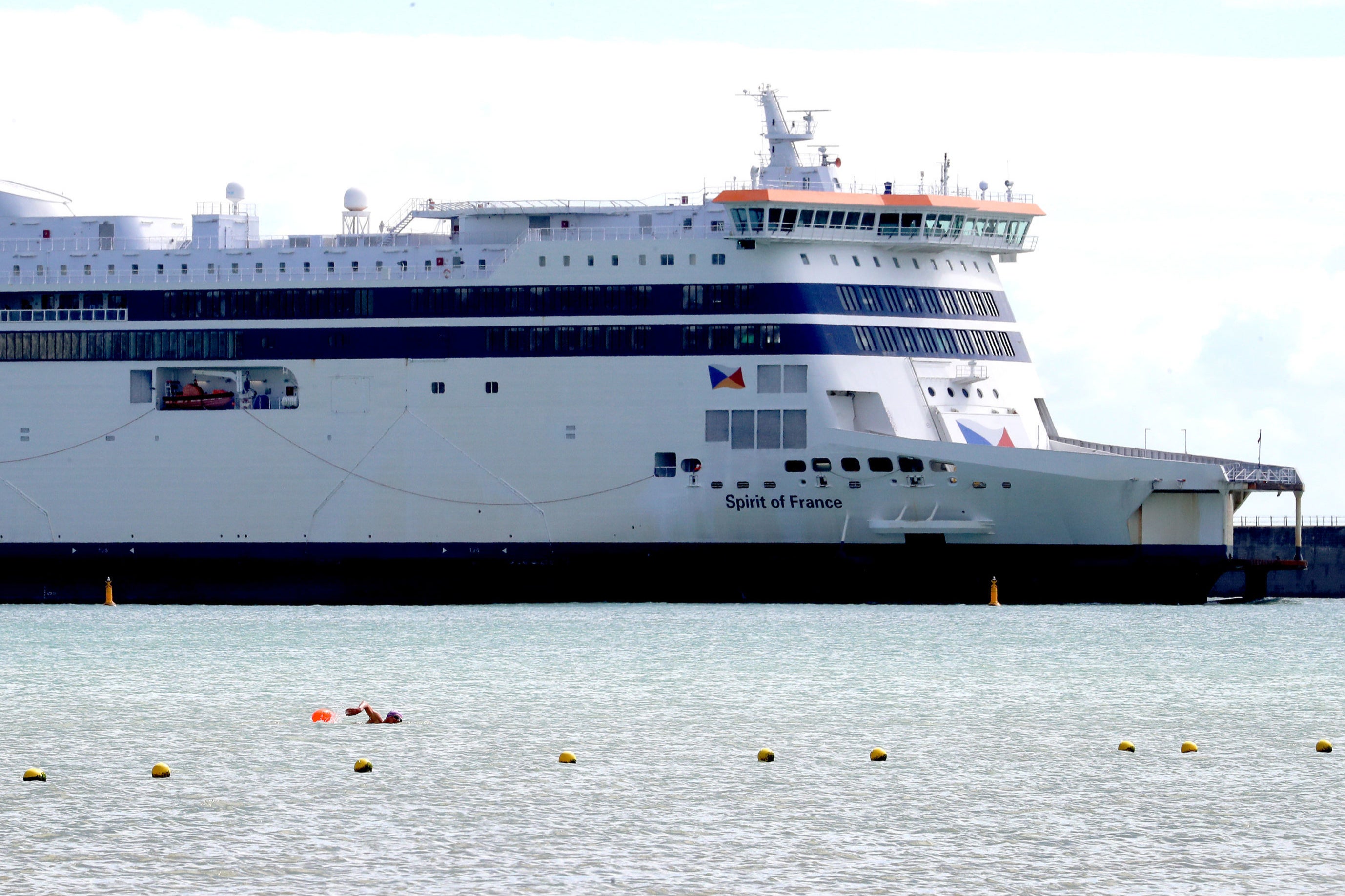 A ferry leaves Dover, the main UK departure point for continental Europe