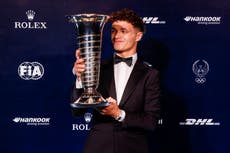 Lando Norris receives F1 world championship trophy at FIA gala in Uzbekistan